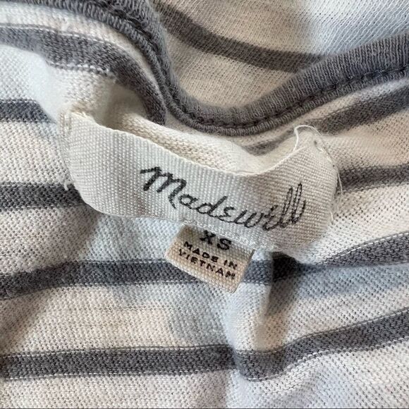 Madewell Forward-Seam Tank Top in Gray and Cream Stripe size XS - Picture 4 of 5